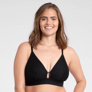 All.You. LIVELY Women's Busty Stripe Mesh Bralette Black Size 3 38D-DDD 40D-DD
